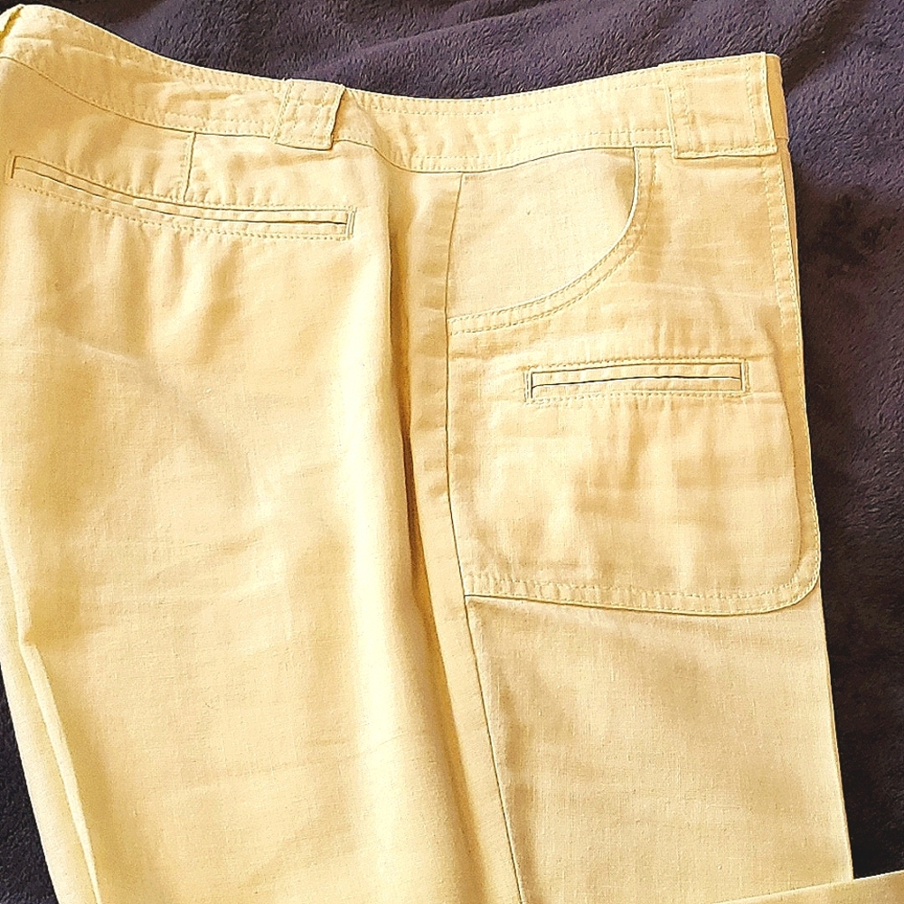 Lemon yellow pants. 55% linen 45% cotton